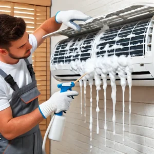 dvanced AC foam wash and deep cleaning service by Fixflow in Delhi NCR