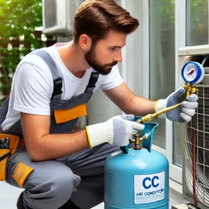 Professional air conditioner gas charging and leak repair service by Fixflow in Delhi NCR