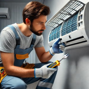 Fixflow expert technician troubleshooting and fixing air conditioner wiring faults